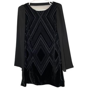 Express Black Backless Long Sleeve Tunic Mini Dress EUC Size S